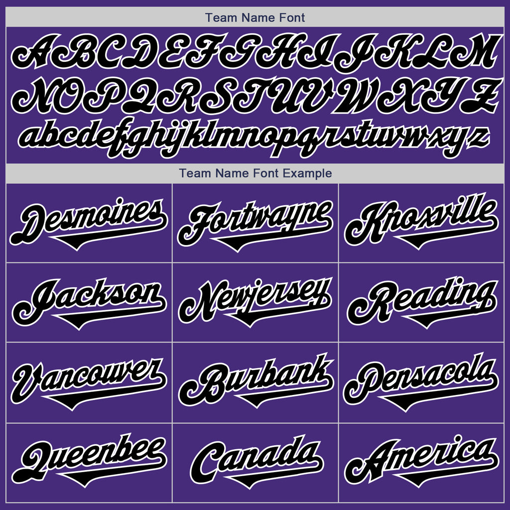 Custom Purple Black-White Authentic Two Tone Baseball Jersey
