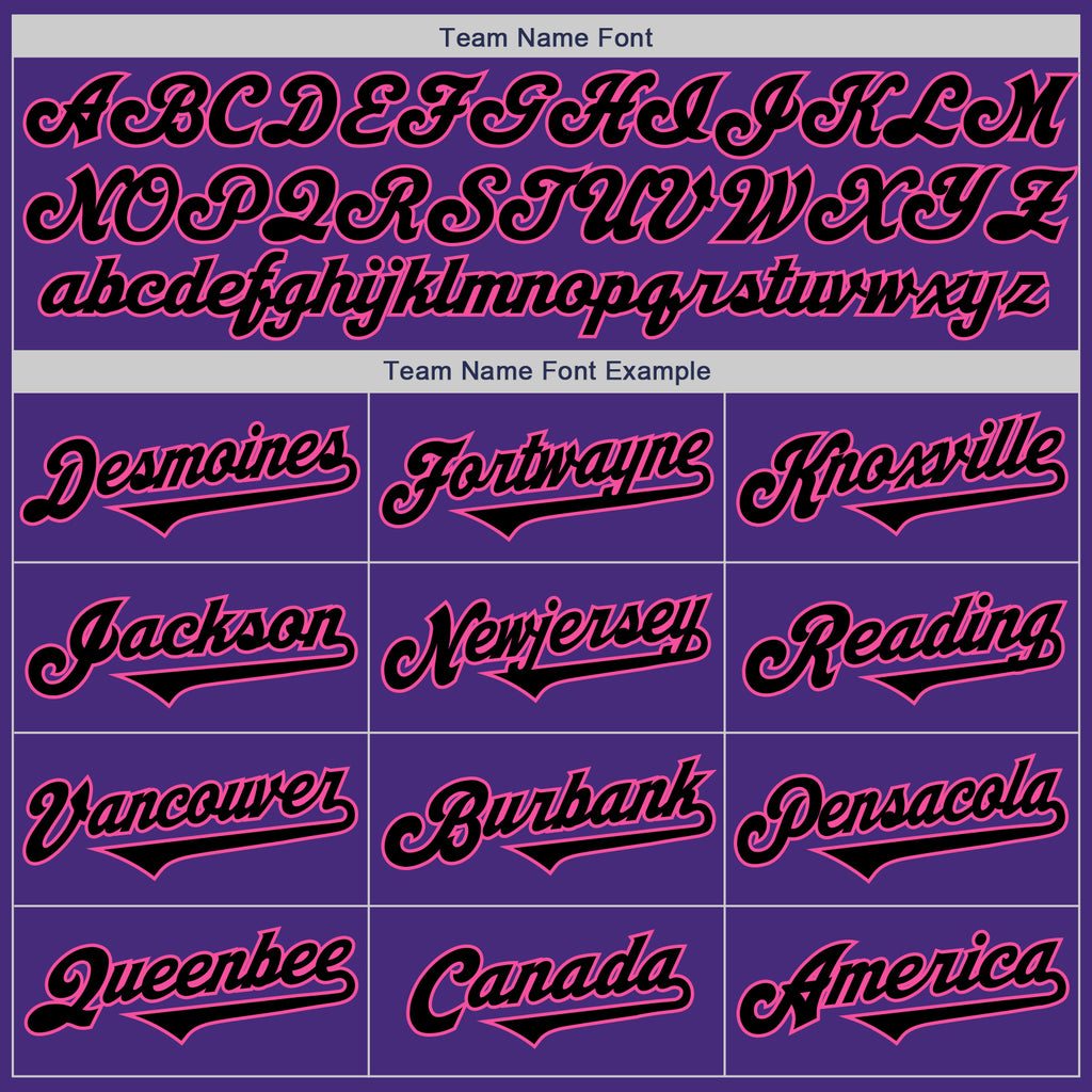 Custom Purple Black-Pink Authentic Two Tone Baseball Jersey