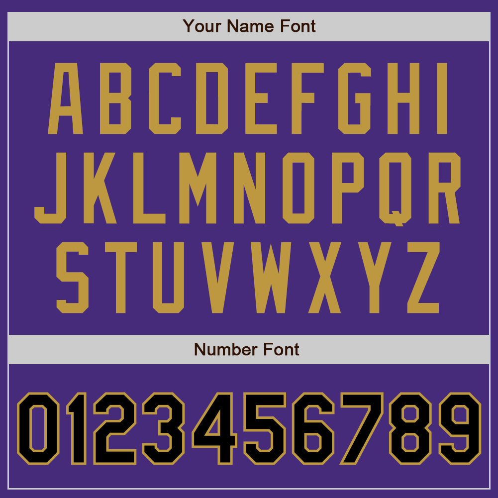 Custom Purple Black-Old Gold Authentic Two Tone Baseball Jersey