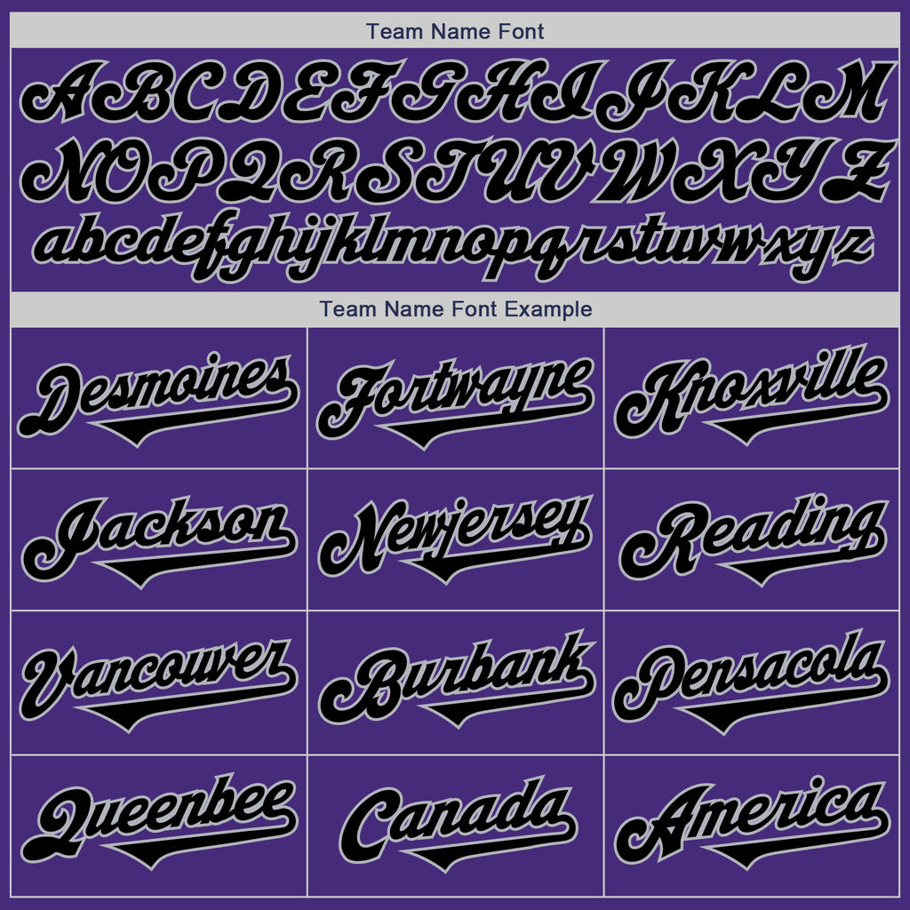 Custom Purple Black-Gray Authentic Two Tone Baseball Jersey