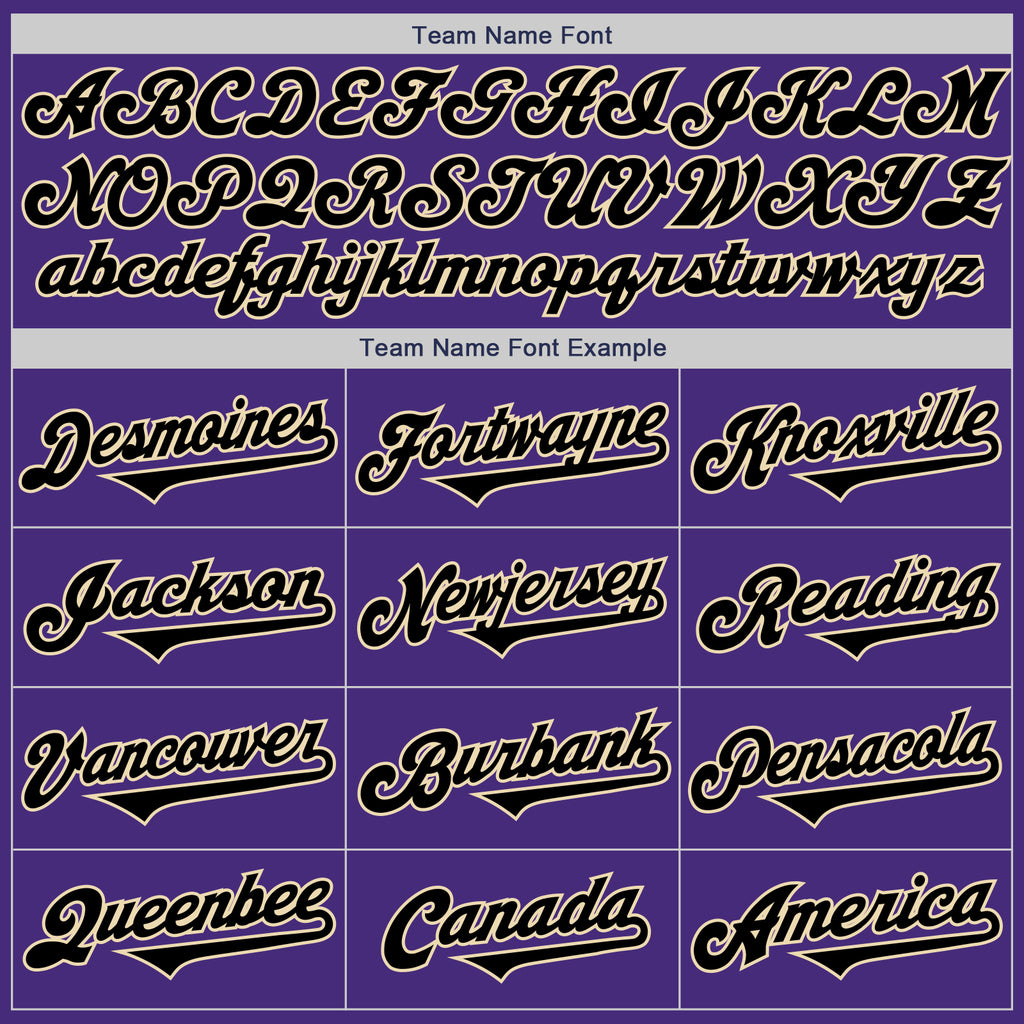 Custom Purple Black-Cream Authentic Two Tone Baseball Jersey