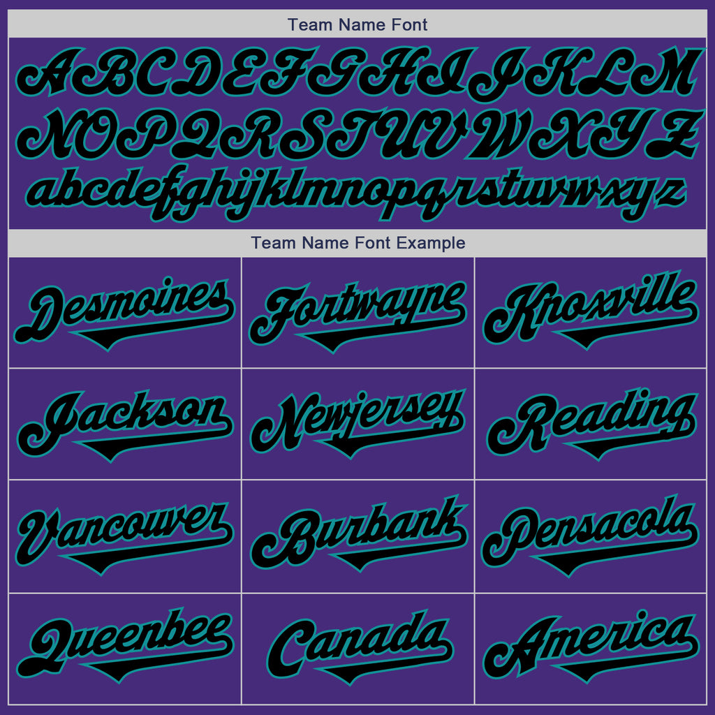 Custom Purple Black-Teal Authentic Two Tone Baseball Jersey