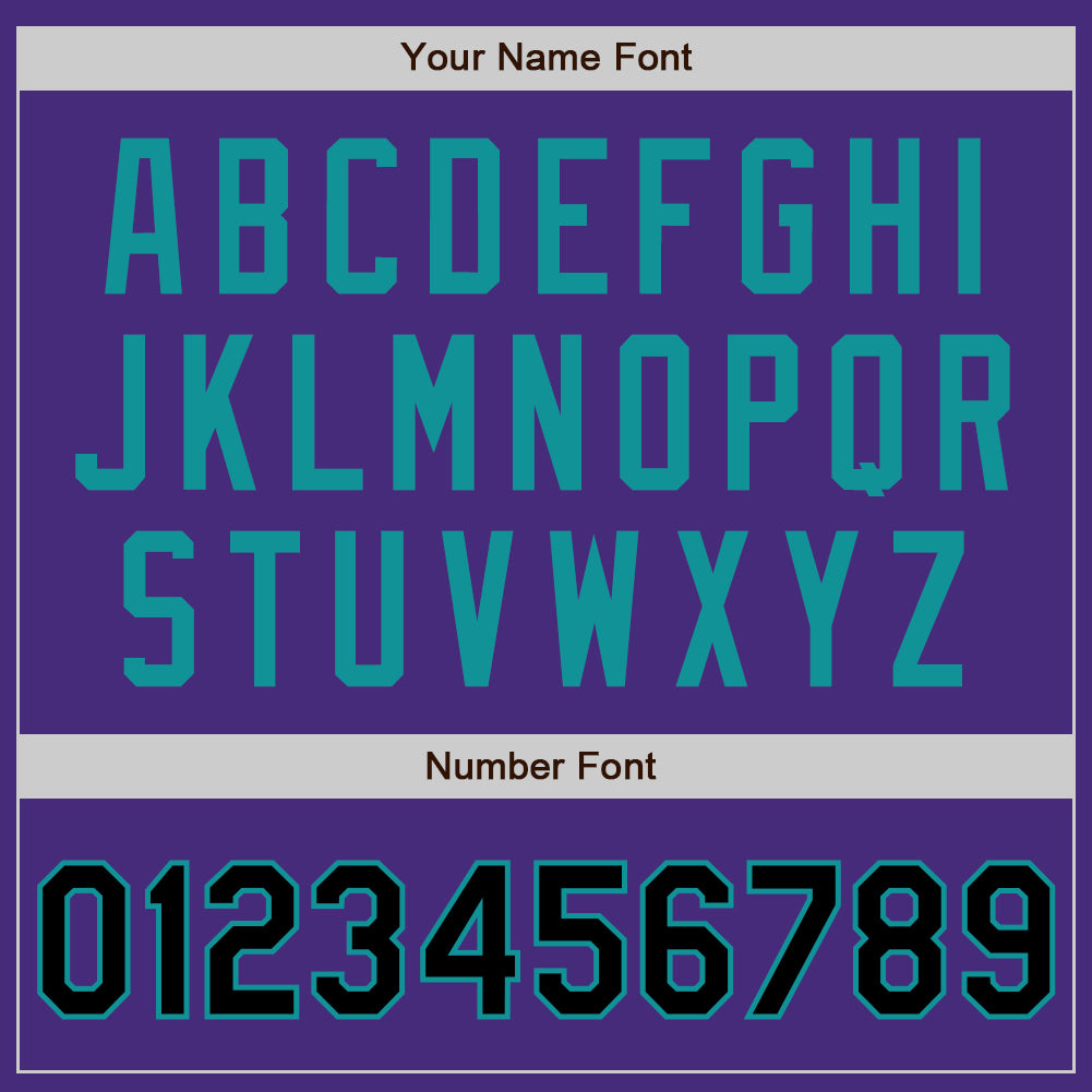Custom Purple Black-Teal Authentic Two Tone Baseball Jersey