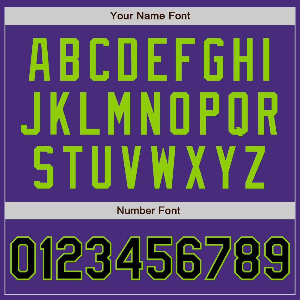 Custom Purple Black-Neon Green Authentic Two Tone Baseball Jersey