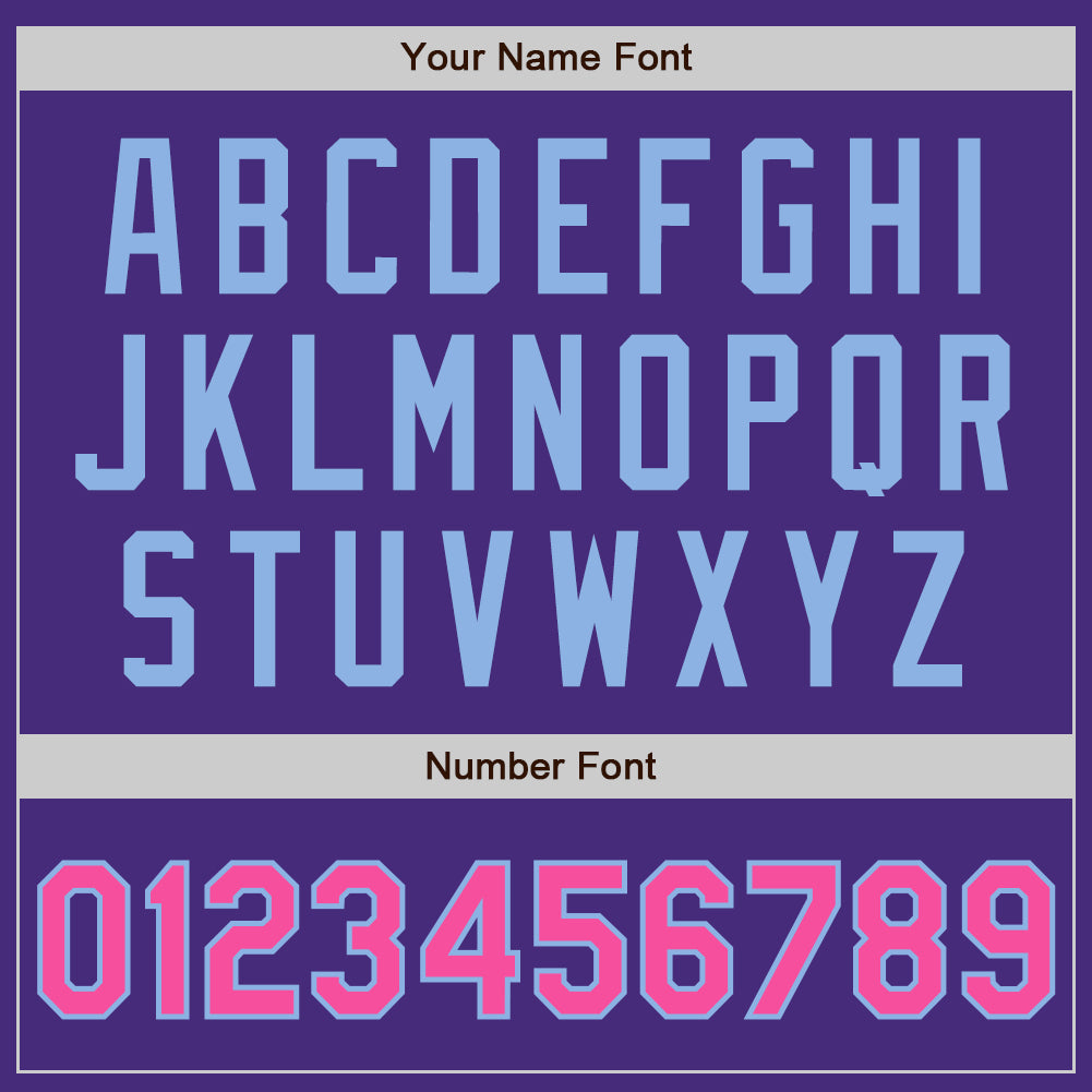 Custom Purple Pink-Light Blue Authentic Two Tone Baseball Jersey