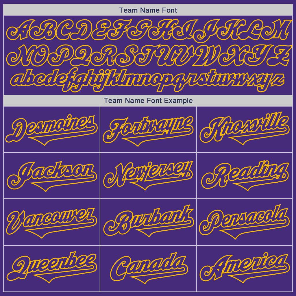 Custom Purple Gold Authentic Two Tone Baseball Jersey