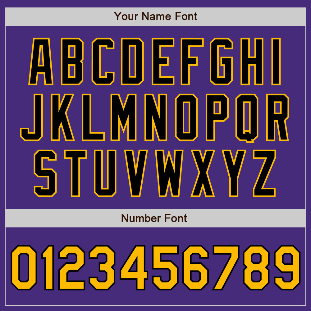 Custom Purple Gold-Black Authentic Two Tone Baseball Jersey