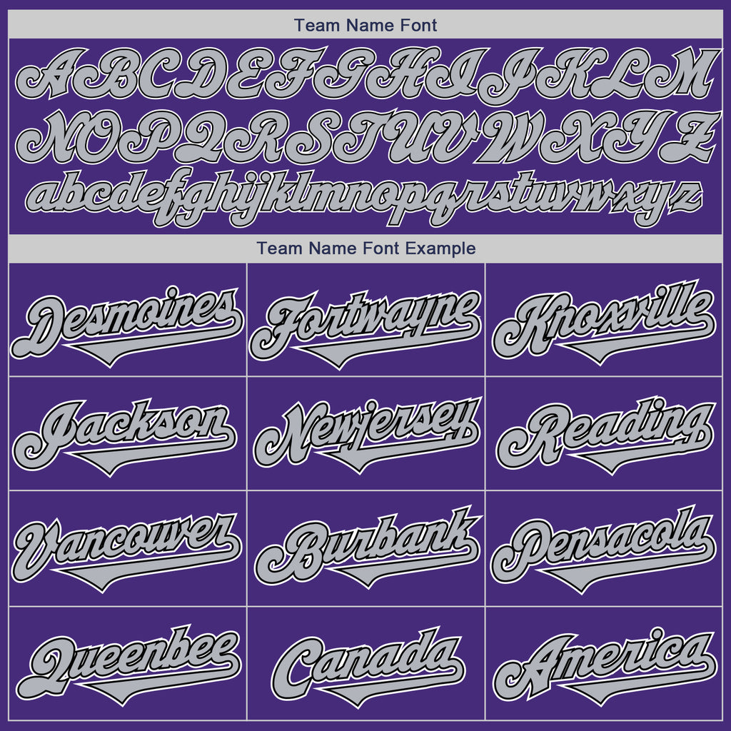 Custom Purple Gray-Black Authentic Two Tone Baseball Jersey