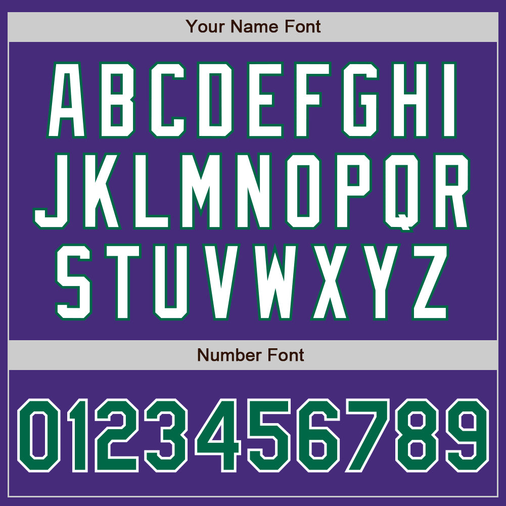 Custom Purple Kelly Green-White Authentic Two Tone Baseball Jersey