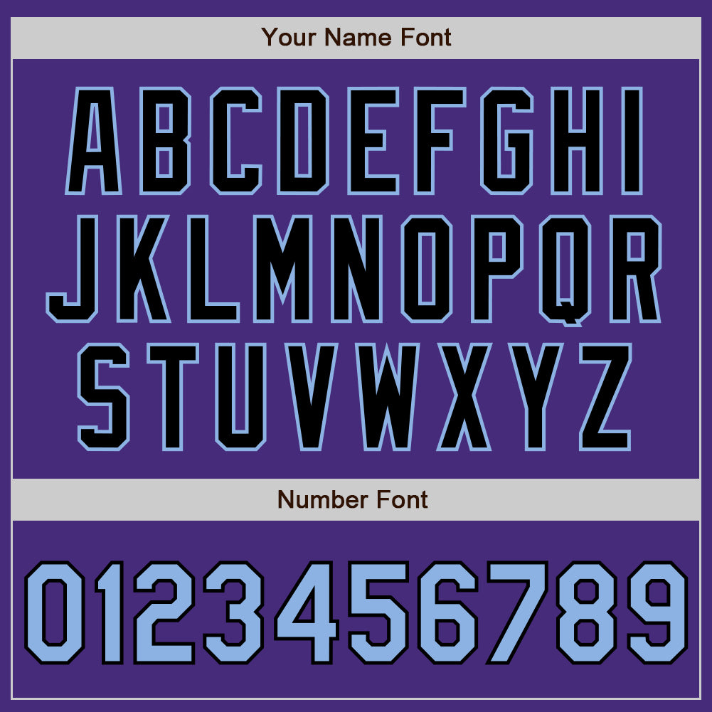 Custom Purple Light Blue-Black Authentic Two Tone Baseball Jersey