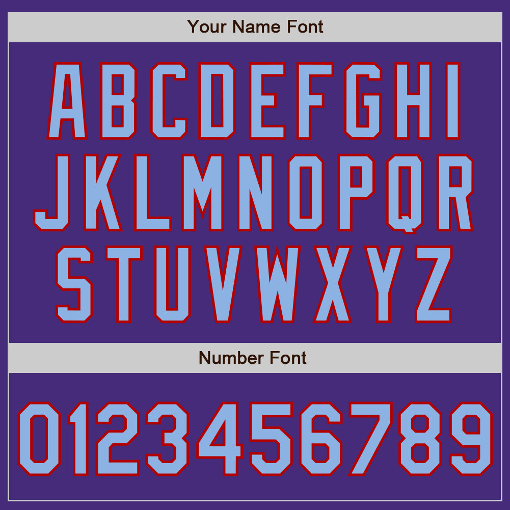 Custom Purple Light Blue-Red Authentic Two Tone Baseball Jersey