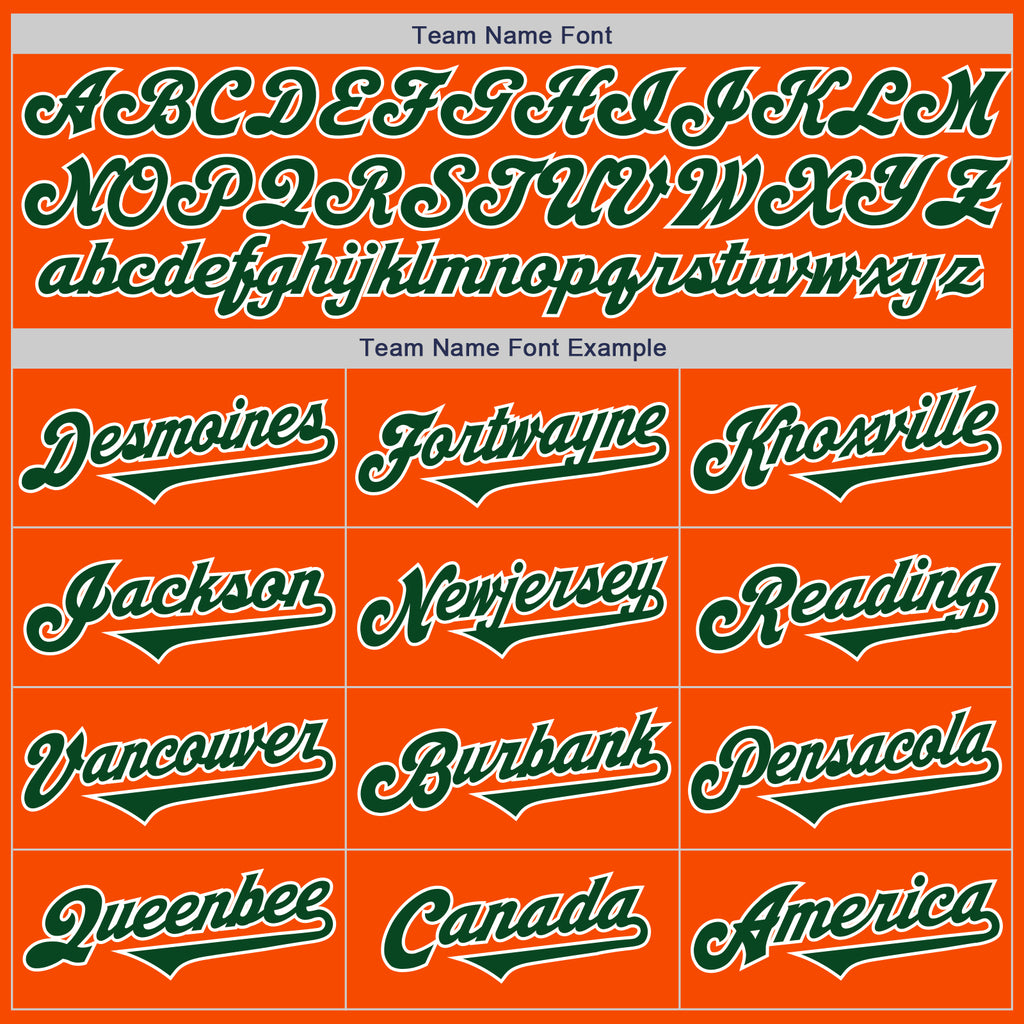 Custom Orange Green-White Authentic Two Tone Baseball Jersey