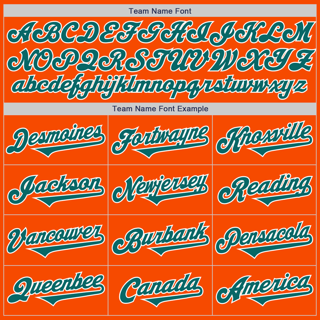 Custom Orange Teal-White Authentic Two Tone Baseball Jersey