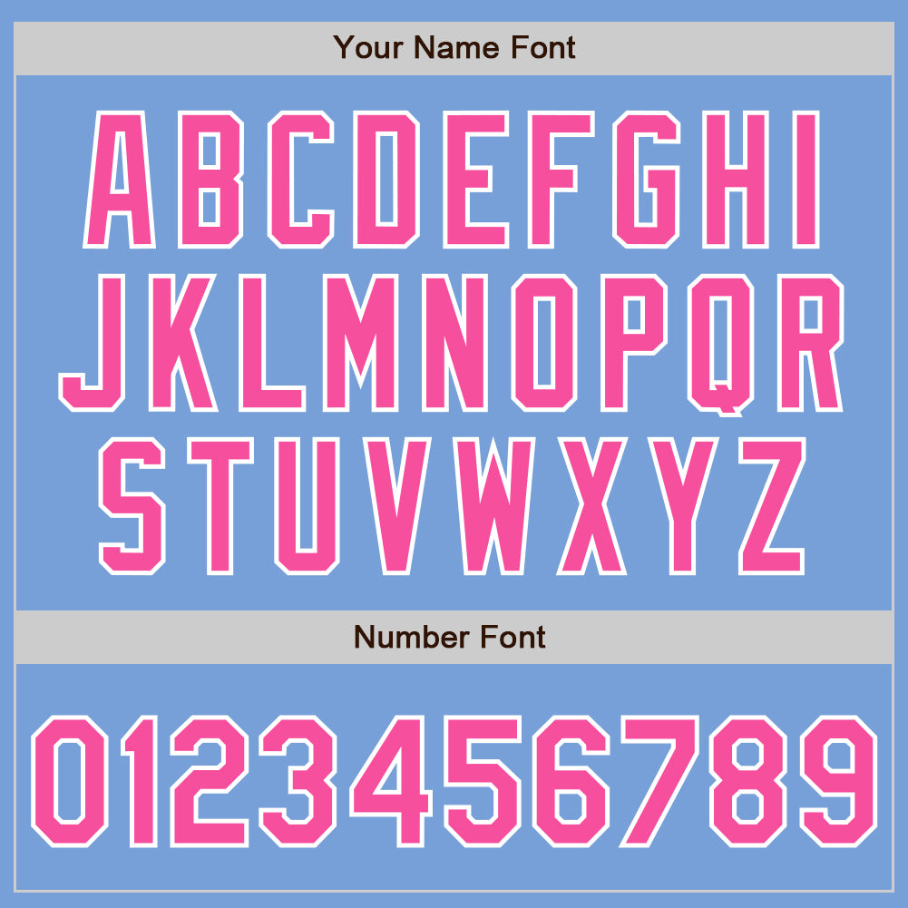 Custom Light Blue Pink-White Authentic Two Tone Baseball Jersey
