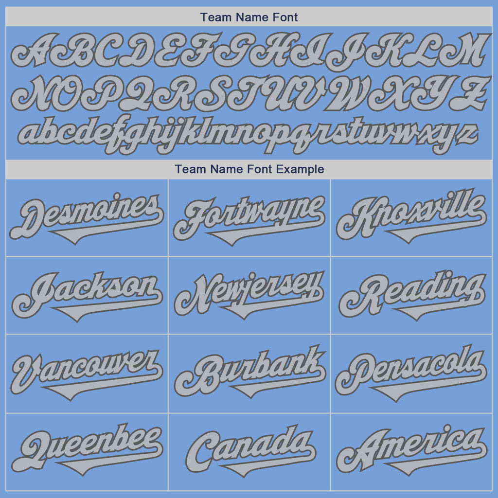 Custom Light Blue Gray-Steel Gray Authentic Two Tone Baseball Jersey