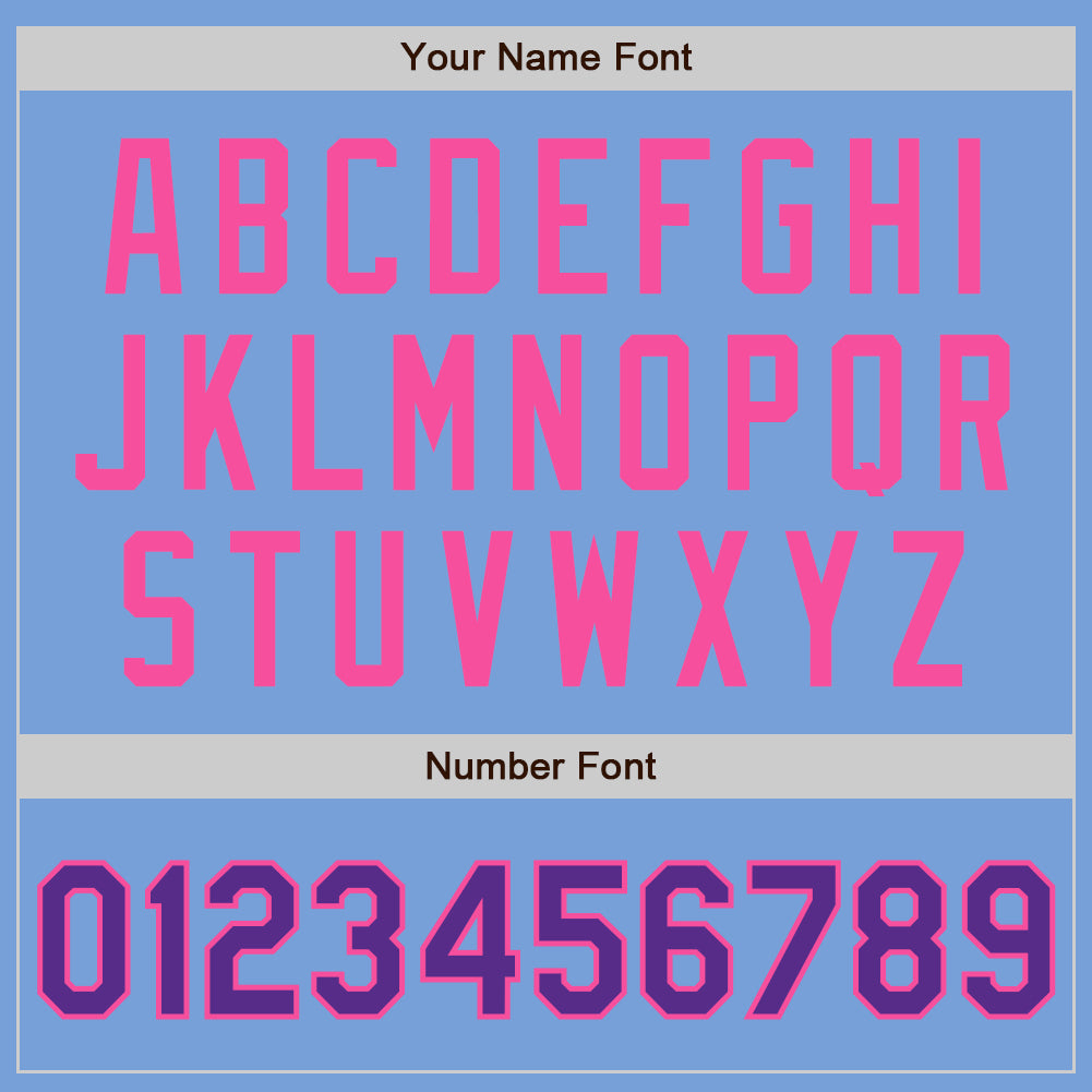 Custom Light Blue Purple-Pink Authentic Two Tone Baseball Jersey