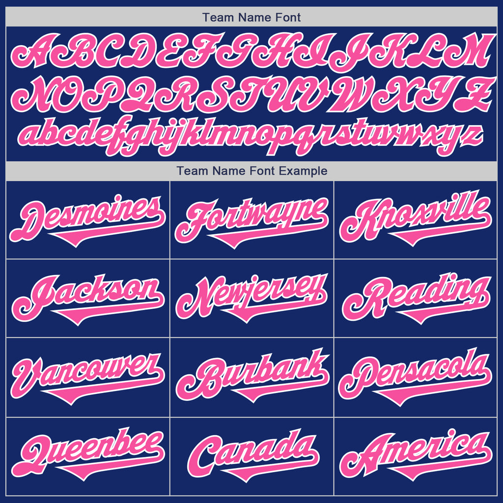 Custom Royal Pink-White Authentic Two Tone Baseball Jersey