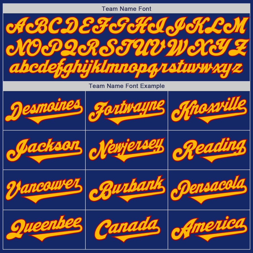 Custom Royal Gold-Red Authentic Two Tone Baseball Jersey