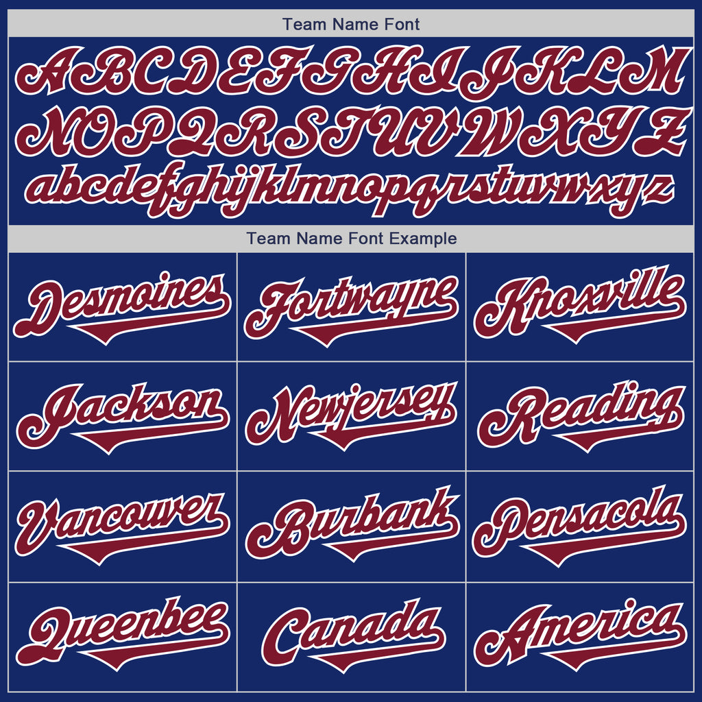 Custom Royal Crimson-White Authentic Two Tone Baseball Jersey
