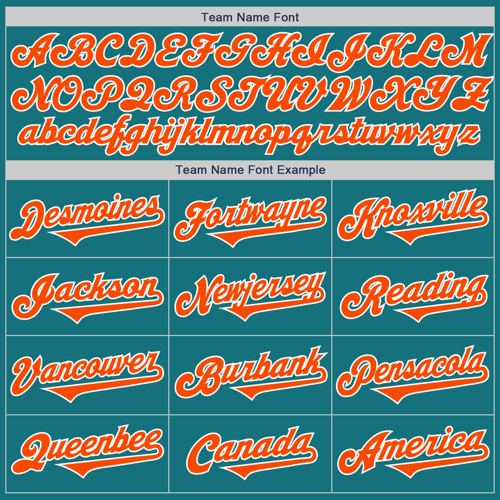 Custom Teal Orange-White Authentic Two Tone Baseball Jersey