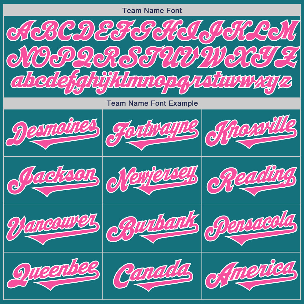 Custom Teal Pink-White Authentic Two Tone Baseball Jersey