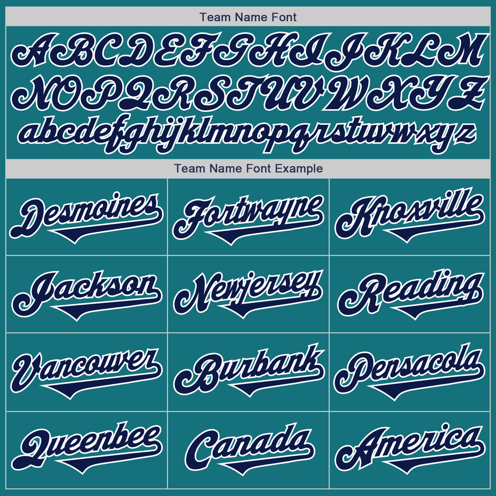 Custom Teal Navy-White Authentic Two Tone Baseball Jersey