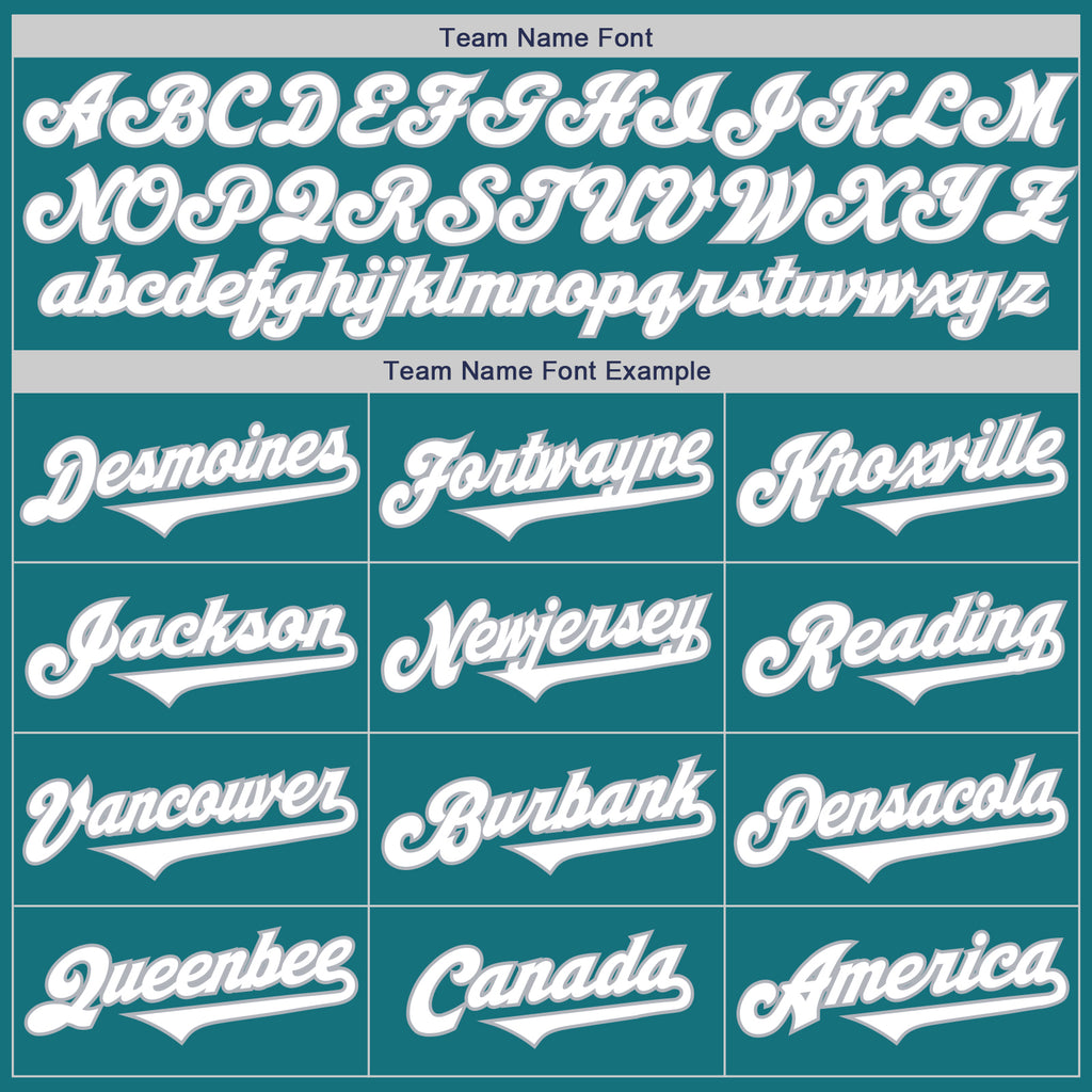 Custom Teal White-Gray Authentic Two Tone Baseball Jersey