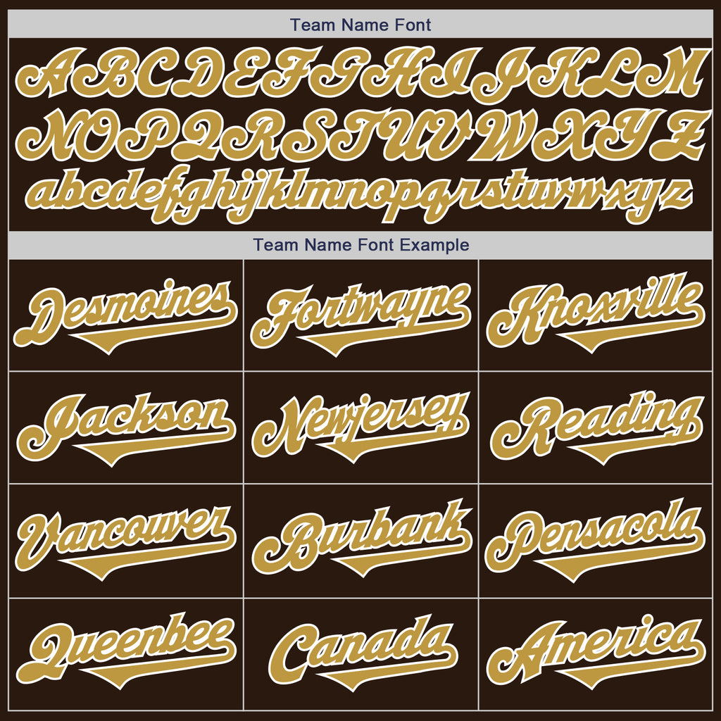 Custom Brown Old Gold-White Authentic Two Tone Baseball Jersey