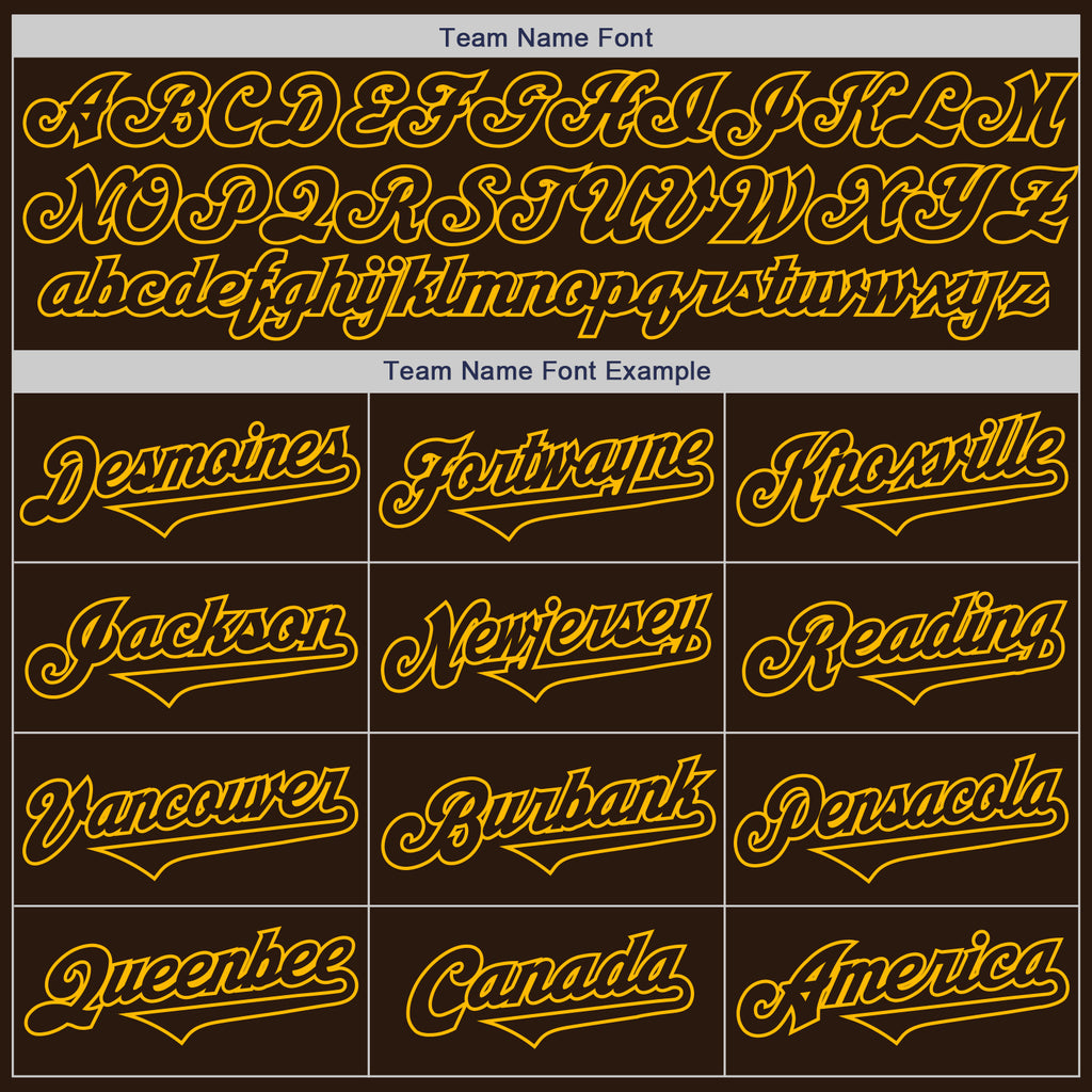 Custom Brown Gold Authentic Two Tone Baseball Jersey