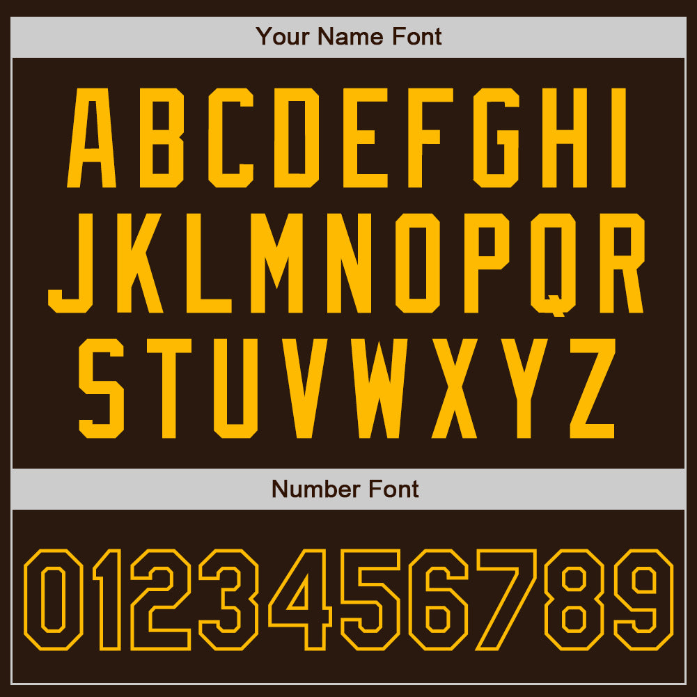 Custom Brown Gold Authentic Two Tone Baseball Jersey