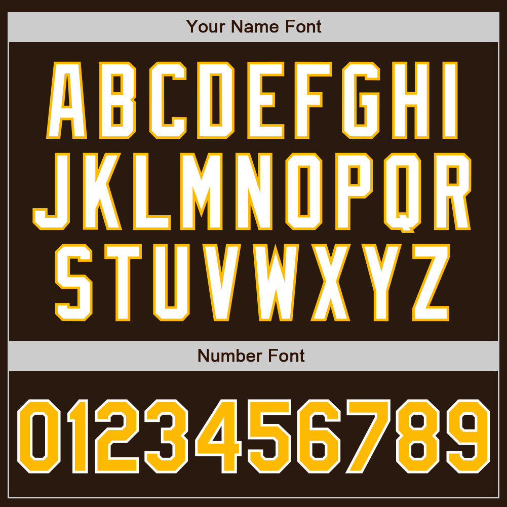 Custom Brown Gold-White Authentic Two Tone Baseball Jersey