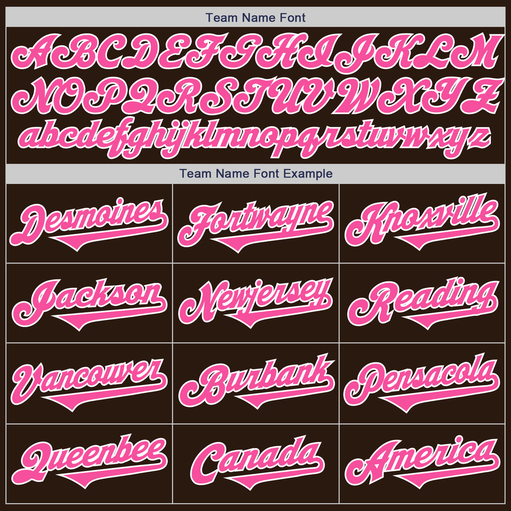 Custom Brown Pink-White Authentic Two Tone Baseball Jersey