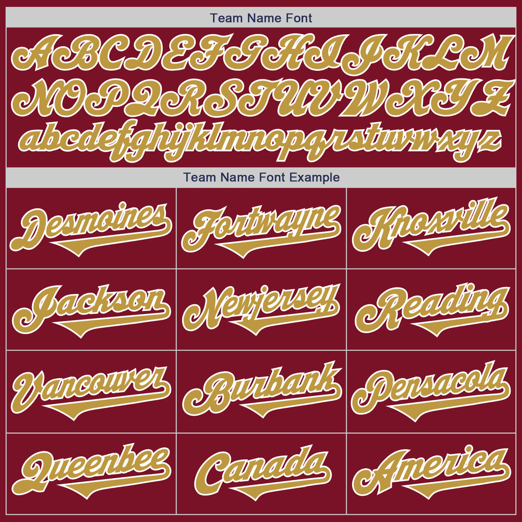 Custom Crimson Old Gold-White Authentic Two Tone Baseball Jersey