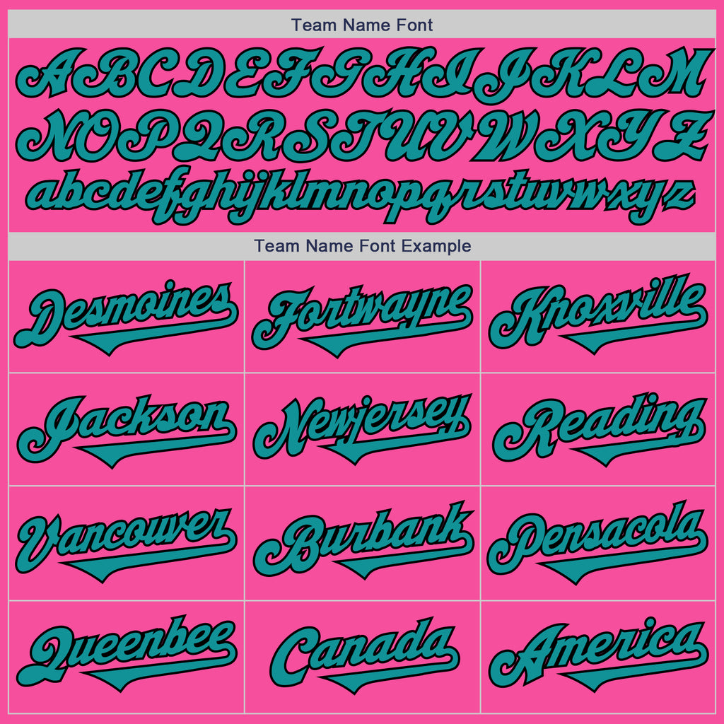 Custom Pink Teal-Black Authentic Two Tone Baseball Jersey