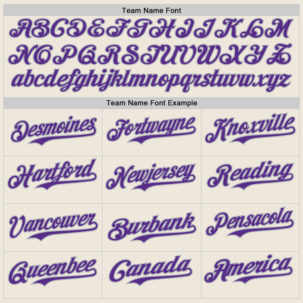 Custom Cream Purple Pinstripe Gray Authentic Two Tone Baseball Jersey