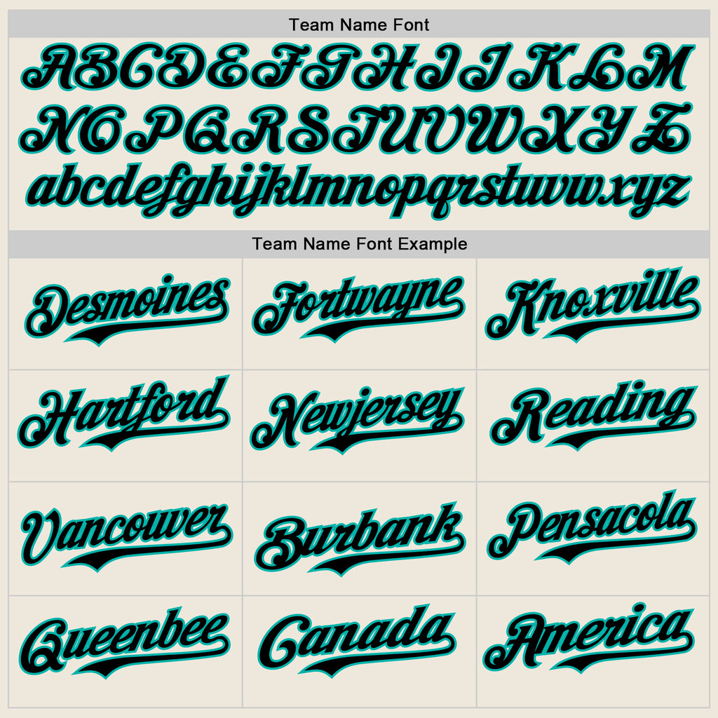 Custom Cream Black Pinstripe Aqua Authentic Two Tone Baseball Jersey