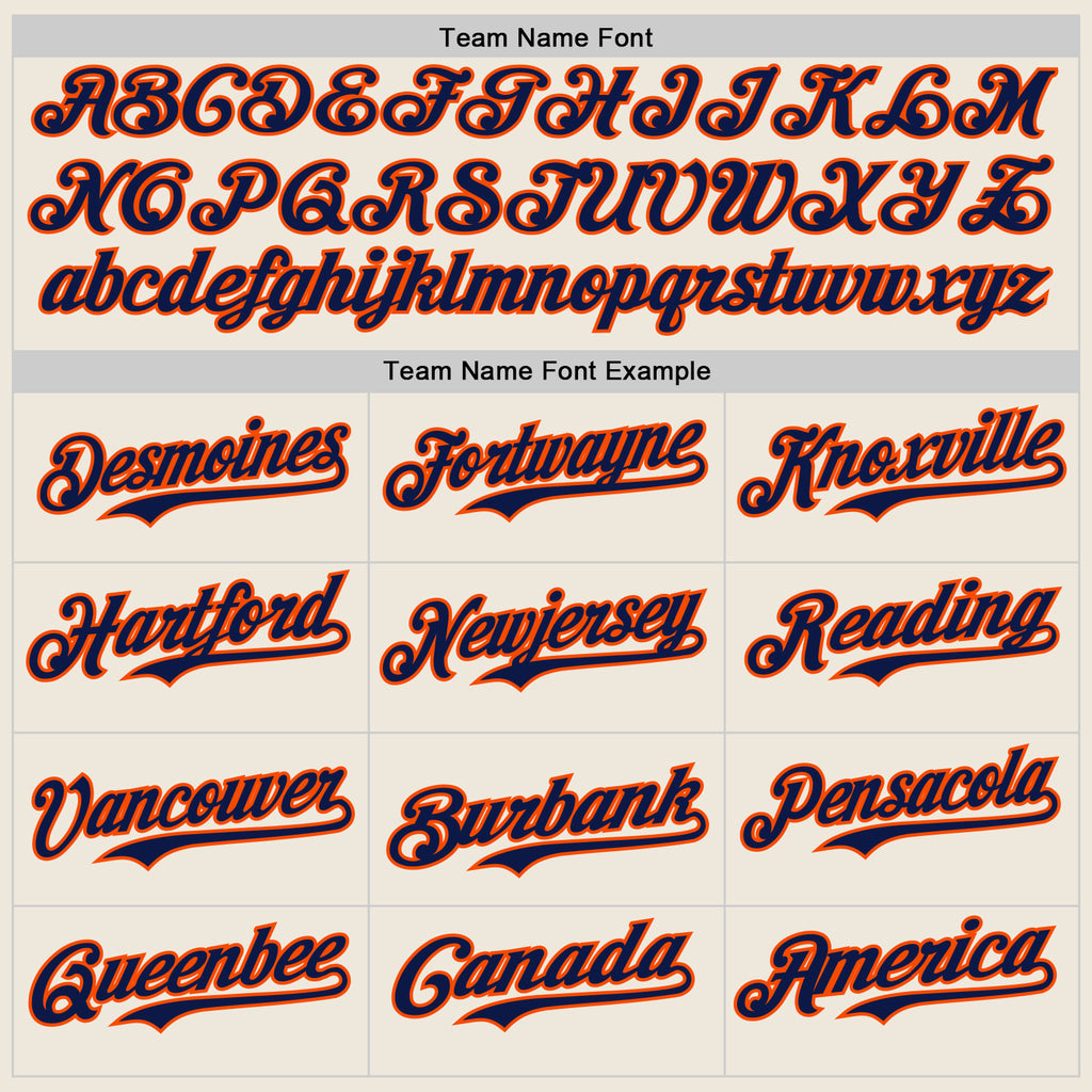 Custom Cream Navy Pinstripe Orange Authentic Two Tone Baseball Jersey