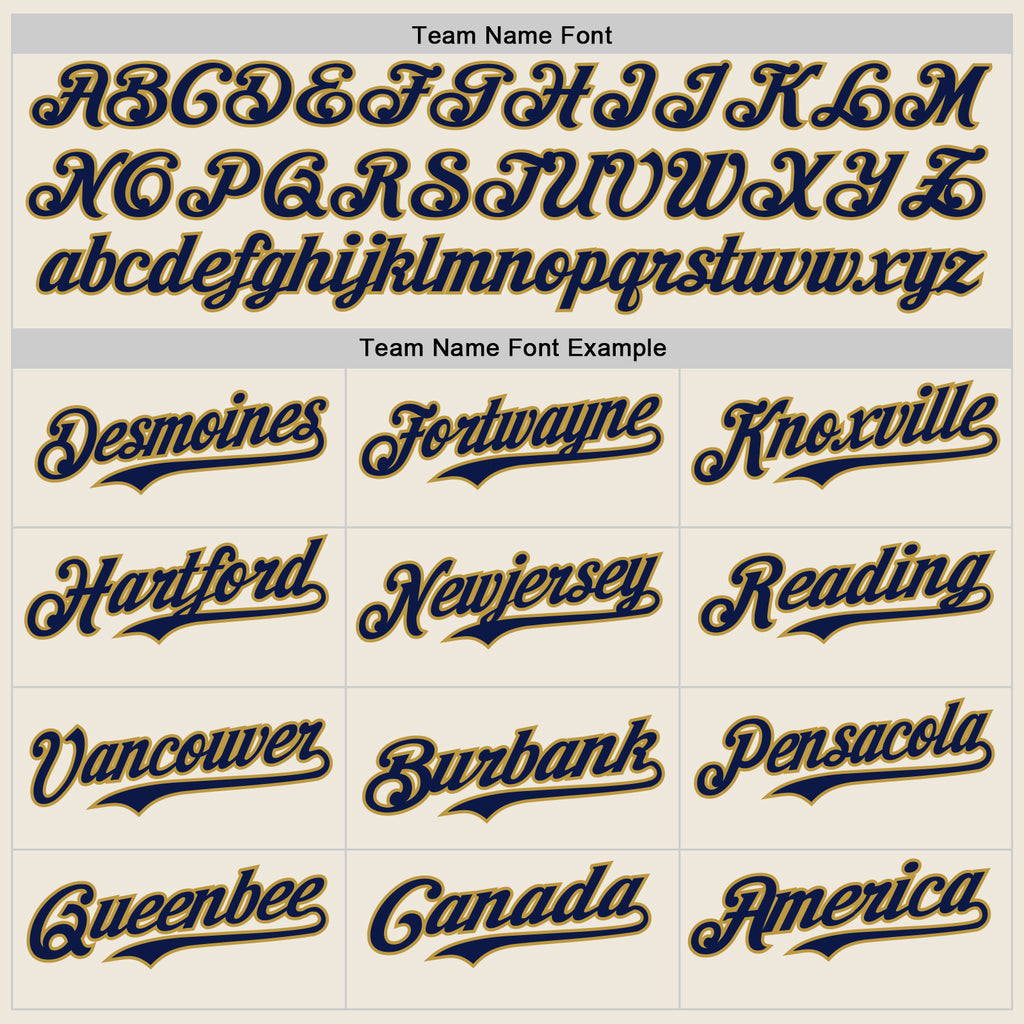 Custom Cream Navy Pinstripe Old Gold Authentic Two Tone Baseball Jersey