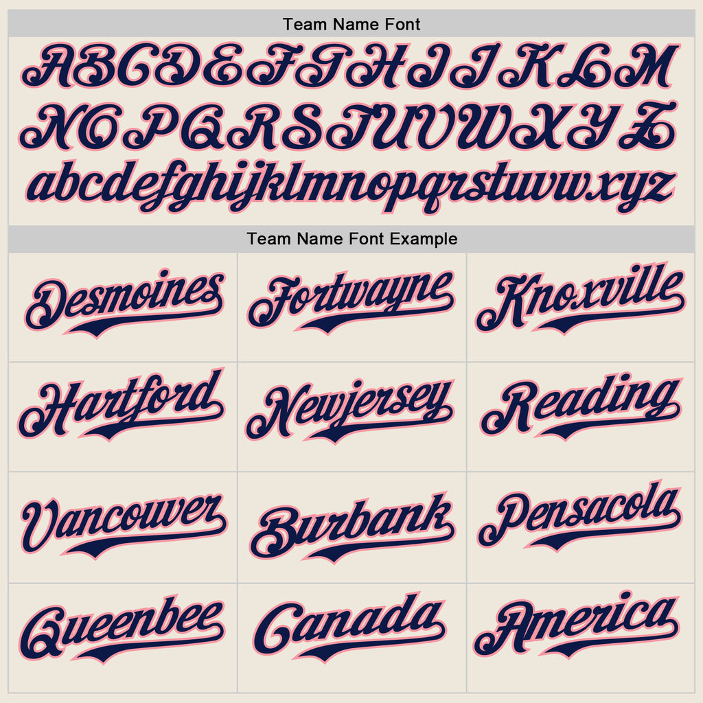 Custom Cream Navy Pinstripe Medium Pink Authentic Two Tone Baseball Jersey