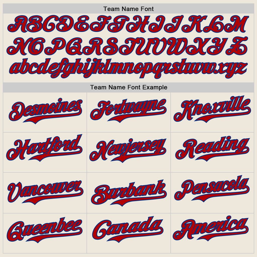 Custom Cream Red Pinstripe Royal Authentic Two Tone Baseball Jersey