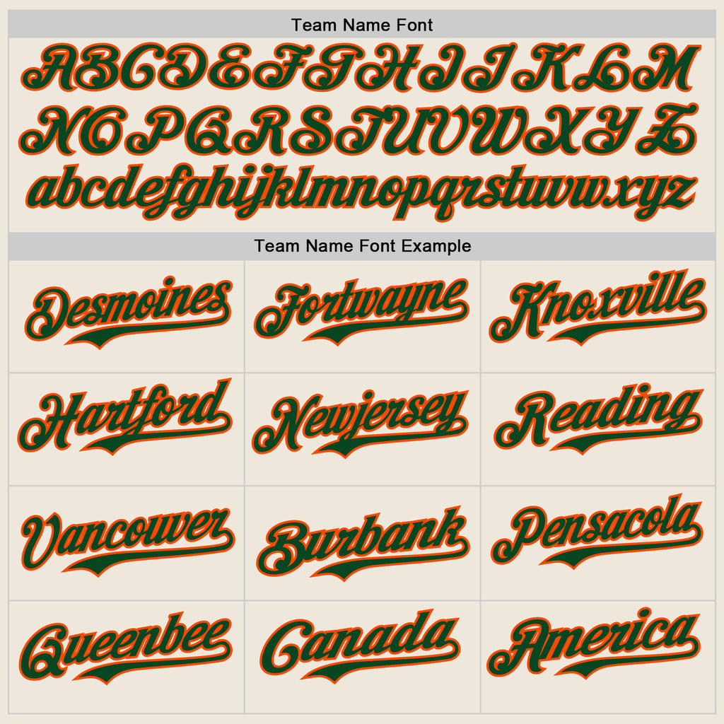 Custom Cream Green Pinstripe Orange Authentic Two Tone Baseball Jersey