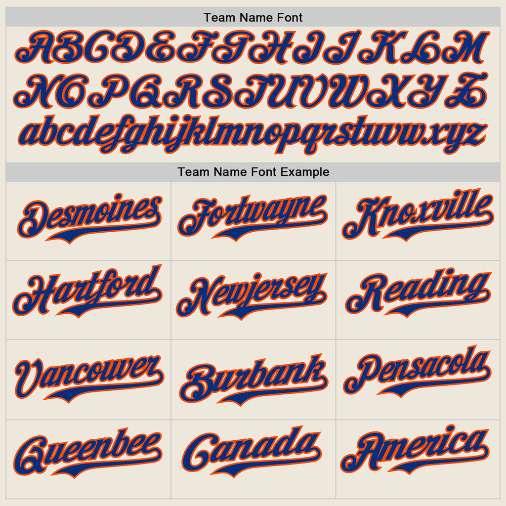 Custom Cream Royal Pinstripe Orange Authentic Two Tone Baseball Jersey