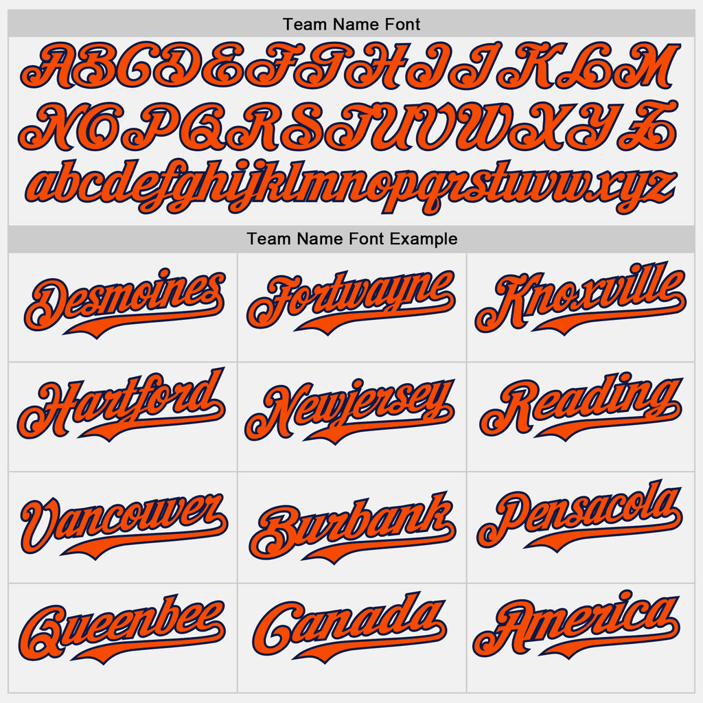Custom White Orange Pinstripe Navy Authentic Two Tone Baseball Jersey