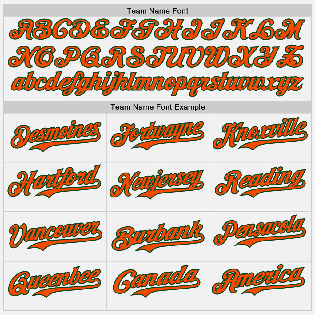 Custom White Orange Pinstripe Green Authentic Two Tone Baseball Jersey