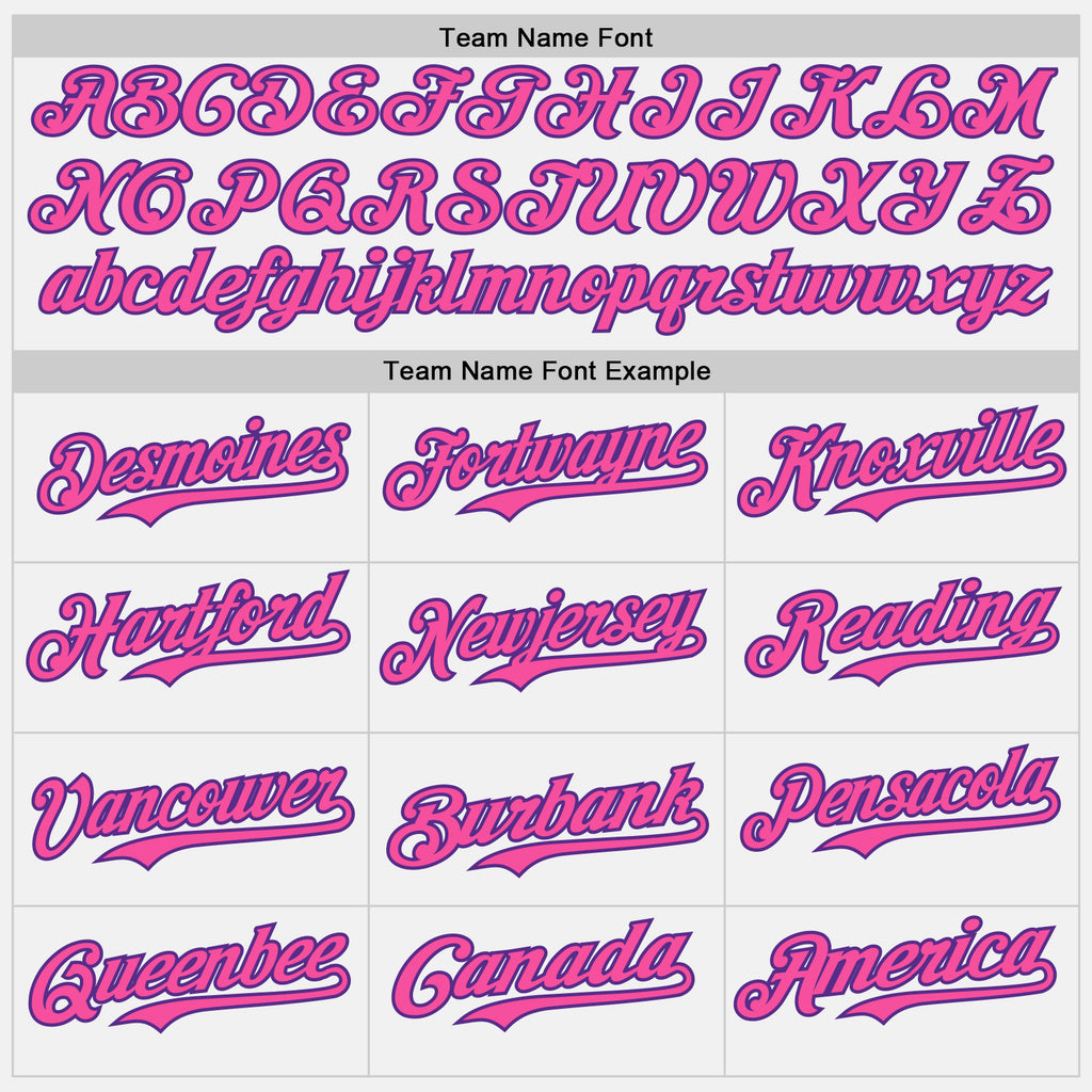 Custom White Pink Pinstripe Purple Authentic Two Tone Baseball Jersey