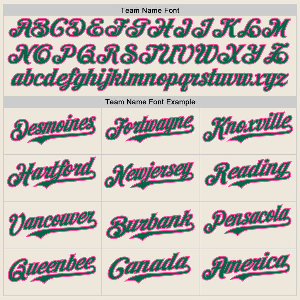 Custom Cream Kelly Green Pinstripe Pink Authentic Two Tone Baseball Jersey