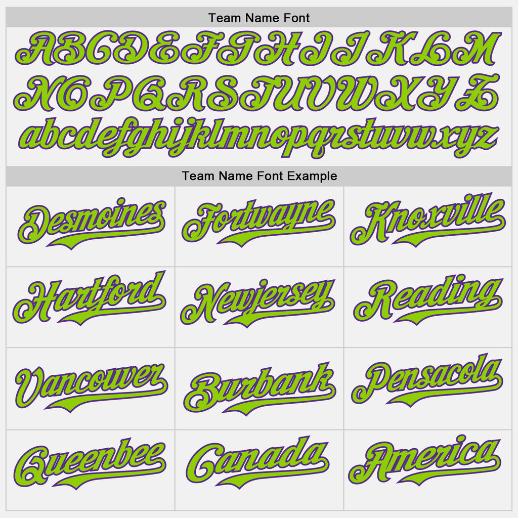 Custom White Neon Green Pinstripe Purple Authentic Two Tone Baseball Jersey