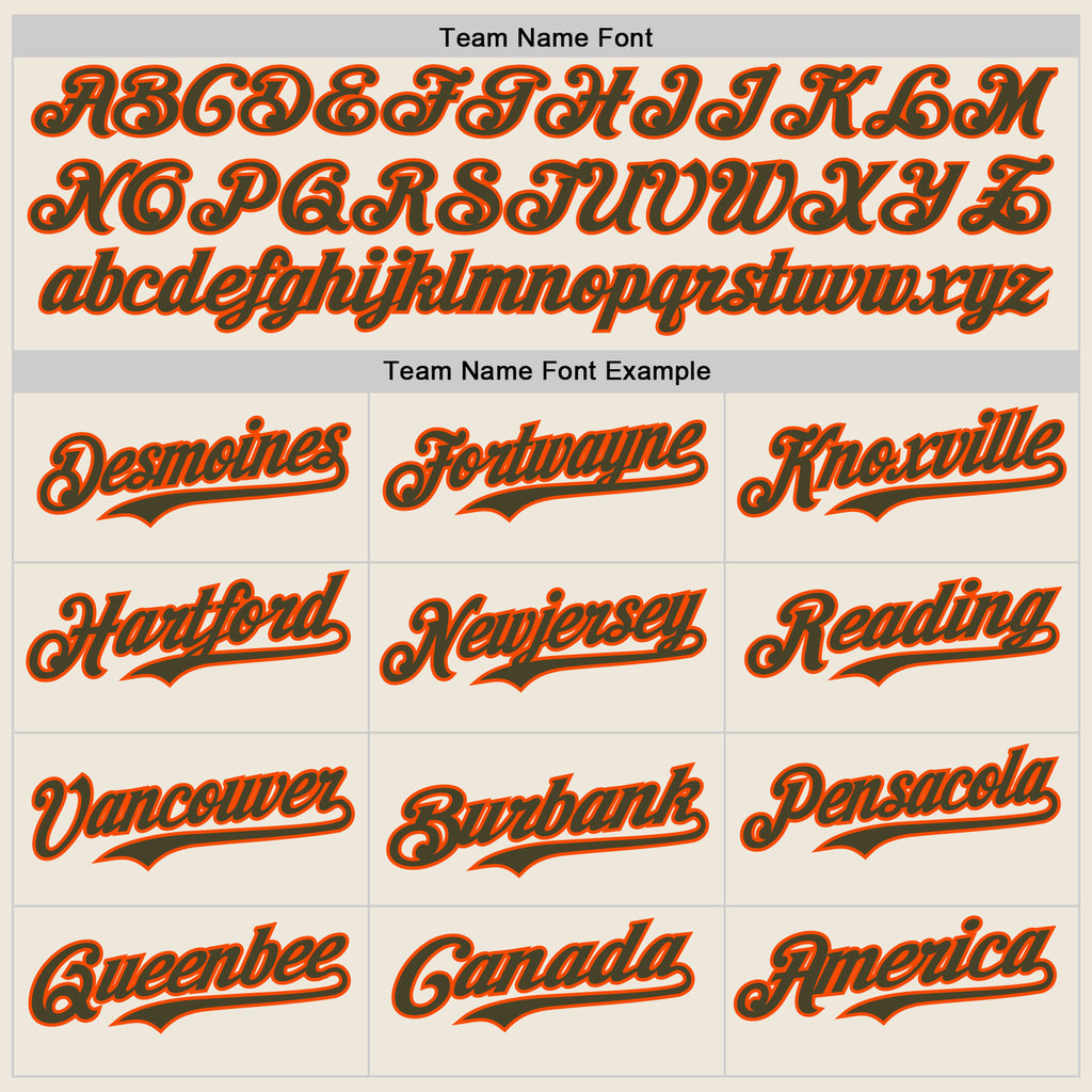 Custom Cream Olive Pinstripe Orange Authentic Two Tone Baseball Jersey