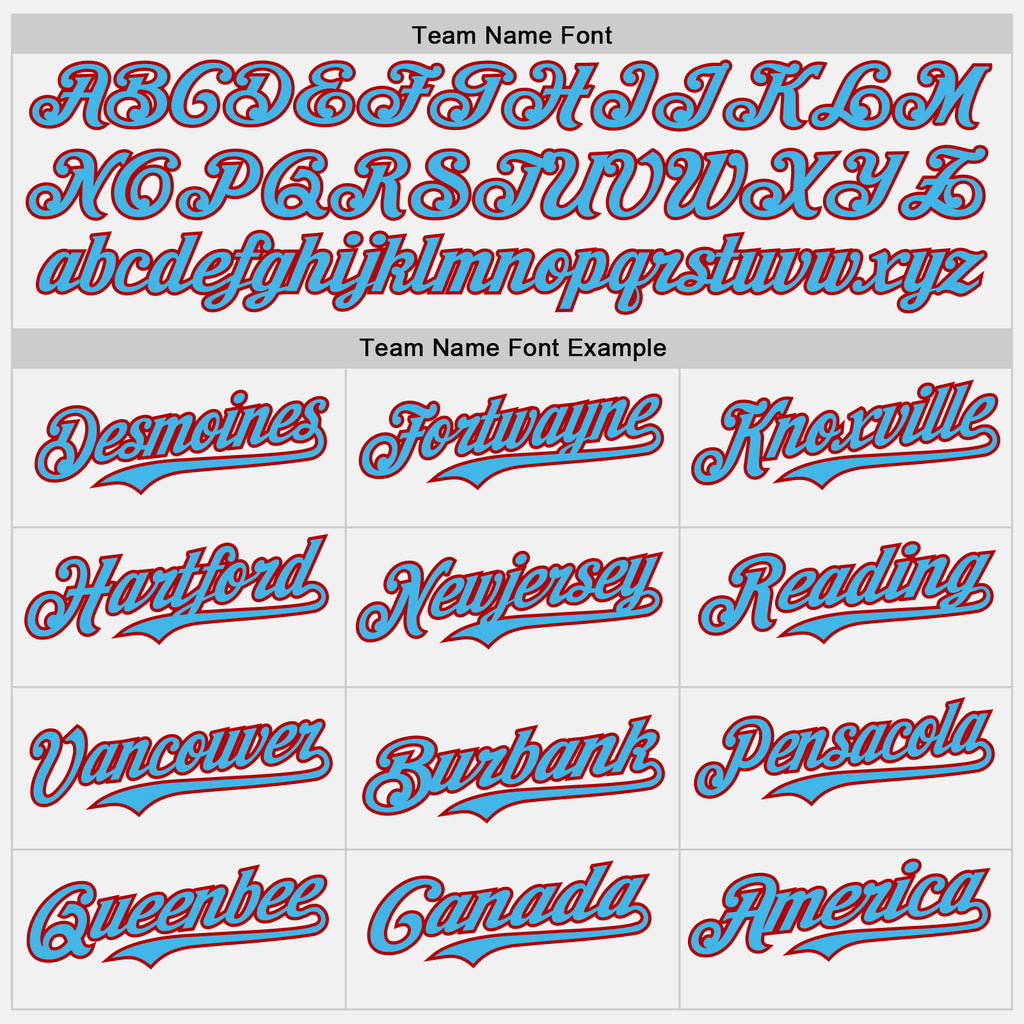 Custom White Sky Blue Pinstripe Red Authentic Two Tone Baseball Jersey