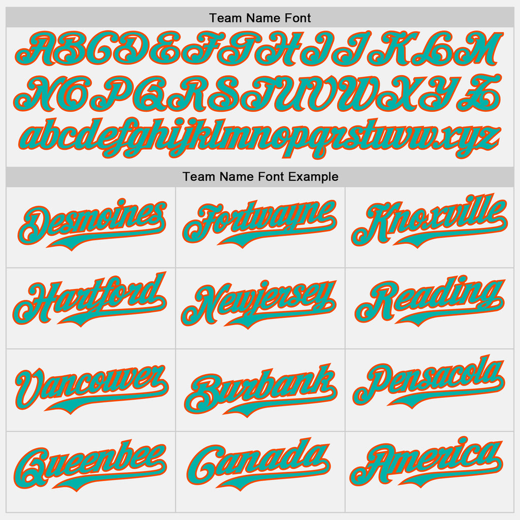 Custom White Aqua Pinstripe Orange Authentic Two Tone Baseball Jersey